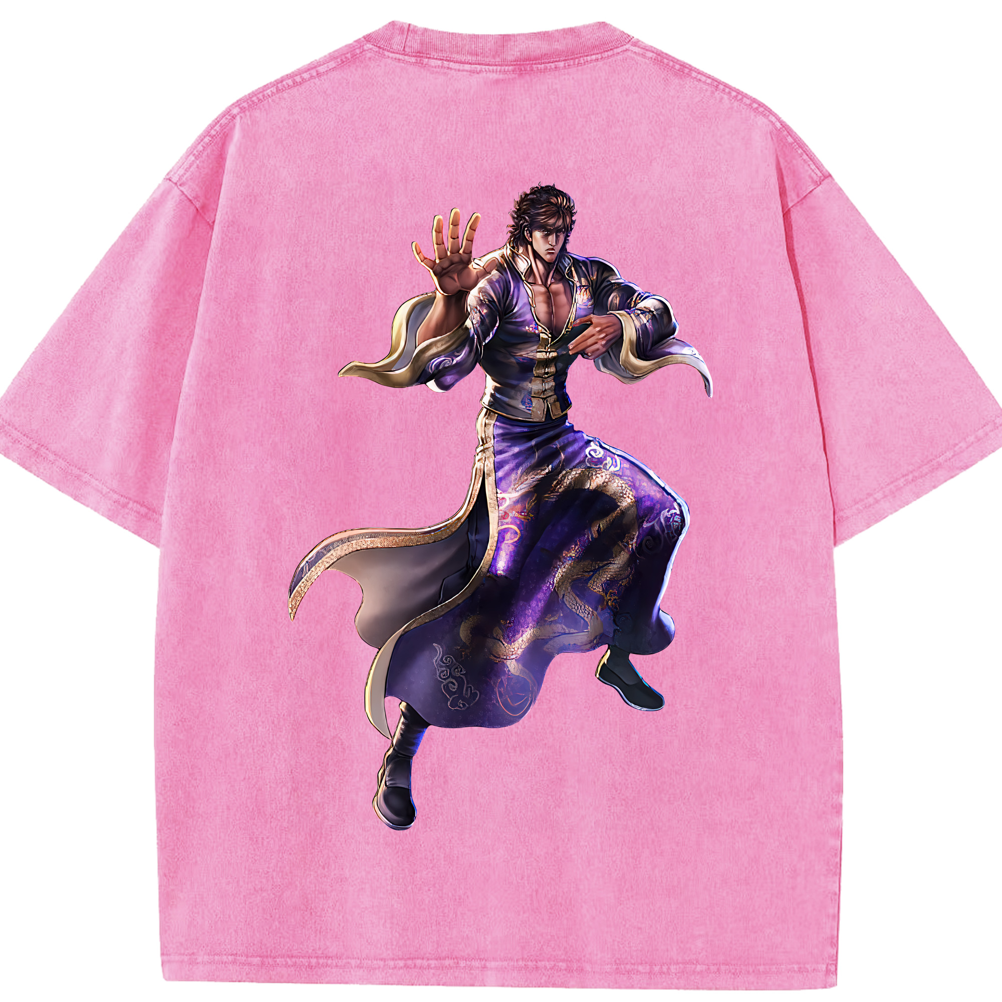 （画像用） 北斗の拳 Fist of the North Star 綿100% ヴィンテージ風 半袖Tシャツ（背面プリント）